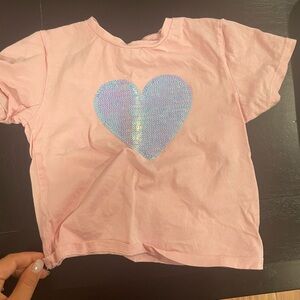 Kids sequin heart shirt